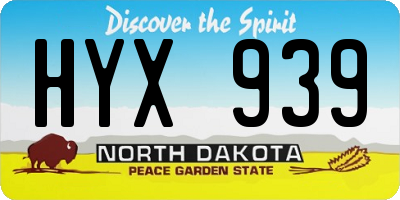 ND license plate HYX939
