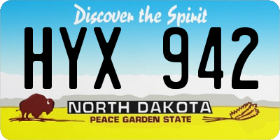 ND license plate HYX942