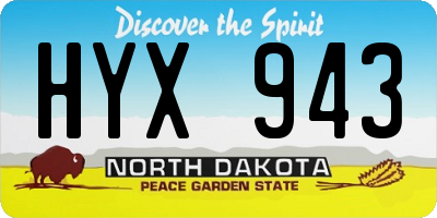 ND license plate HYX943