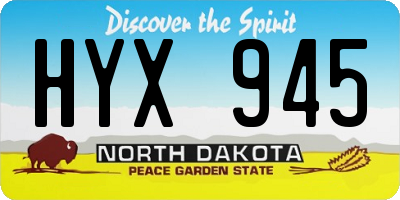 ND license plate HYX945