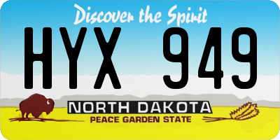 ND license plate HYX949