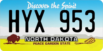 ND license plate HYX953