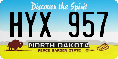 ND license plate HYX957