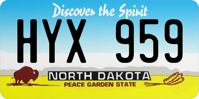 ND license plate HYX959