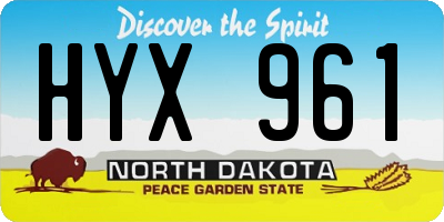 ND license plate HYX961