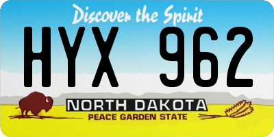 ND license plate HYX962