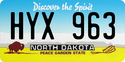ND license plate HYX963