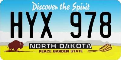 ND license plate HYX978