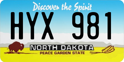 ND license plate HYX981