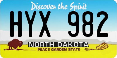 ND license plate HYX982