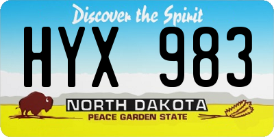 ND license plate HYX983