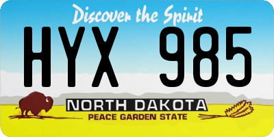 ND license plate HYX985