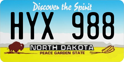 ND license plate HYX988