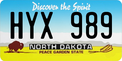 ND license plate HYX989