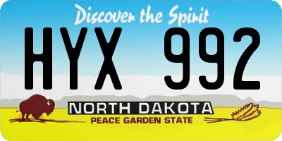ND license plate HYX992