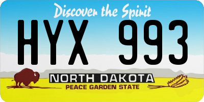 ND license plate HYX993