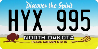 ND license plate HYX995