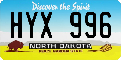 ND license plate HYX996