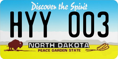 ND license plate HYY003