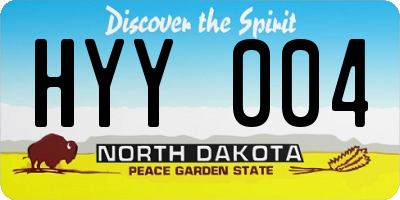 ND license plate HYY004