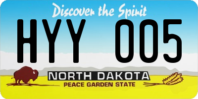 ND license plate HYY005