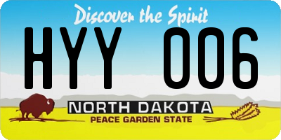ND license plate HYY006