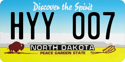 ND license plate HYY007