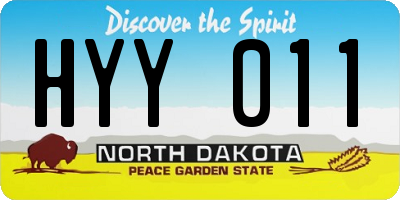 ND license plate HYY011