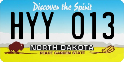 ND license plate HYY013