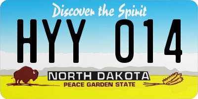 ND license plate HYY014