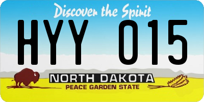 ND license plate HYY015
