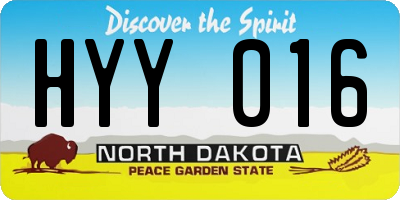 ND license plate HYY016