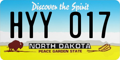 ND license plate HYY017