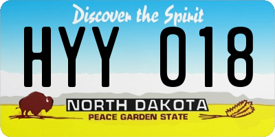 ND license plate HYY018