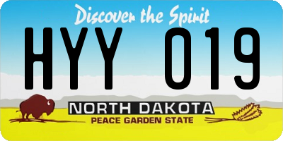ND license plate HYY019