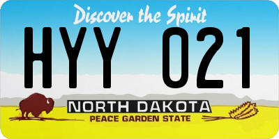 ND license plate HYY021