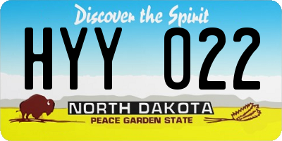 ND license plate HYY022