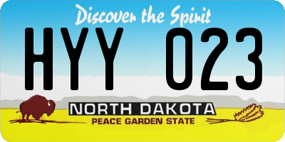 ND license plate HYY023