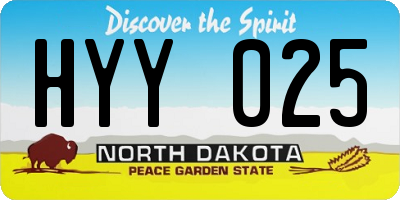 ND license plate HYY025