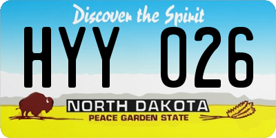 ND license plate HYY026