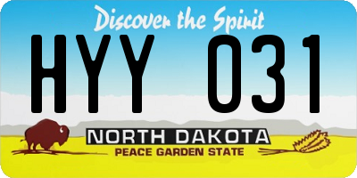 ND license plate HYY031