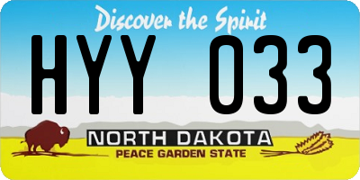 ND license plate HYY033