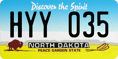ND license plate HYY035