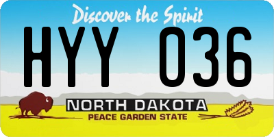 ND license plate HYY036