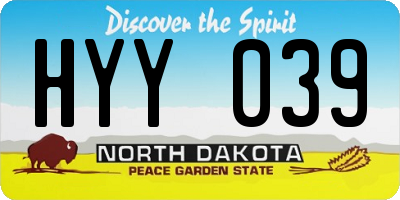 ND license plate HYY039