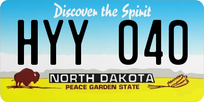 ND license plate HYY040