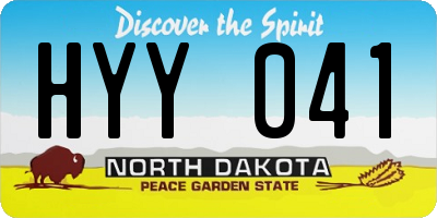 ND license plate HYY041