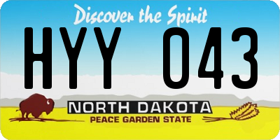 ND license plate HYY043