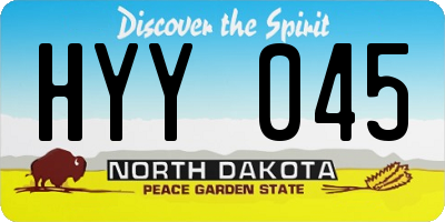 ND license plate HYY045