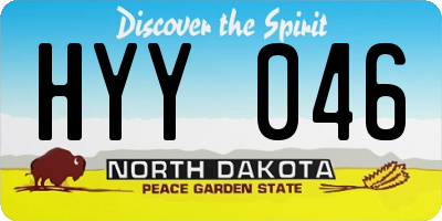 ND license plate HYY046